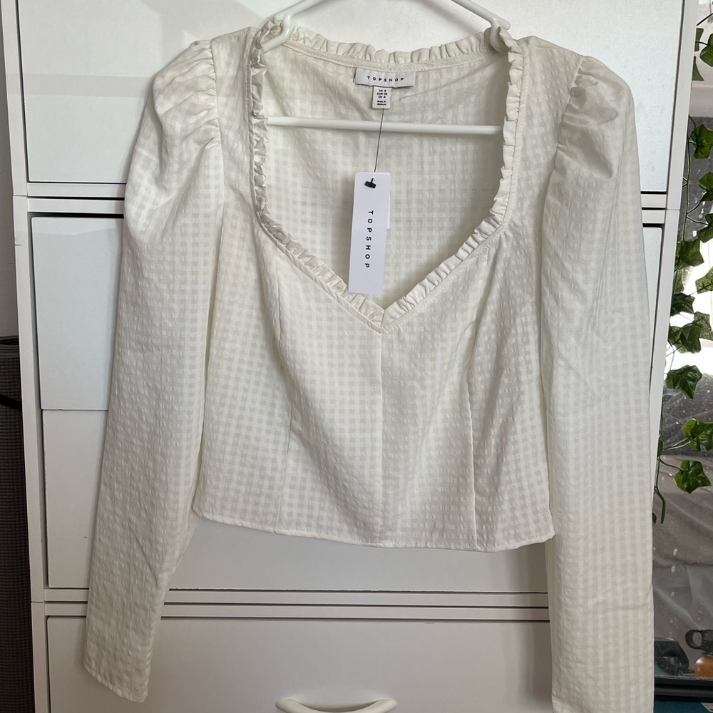 NWT TOPSHOP Satin Prairie Crop Top
